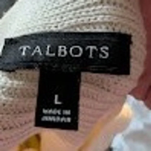 Talbots Cream Ribbed Boat Neck Dolman Sleeve Long Line Sweater Size‎ L - Picture 5 of 5